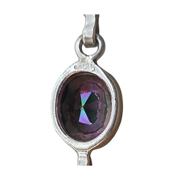 Mystic Topaz Bezel Set 925 Sterling Silver Bracelet - Picture 3 of 3